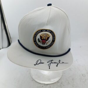 Vintage Cali-Fame Vice President Dan Quayle  Seal Hat White Rope Cap USA #9